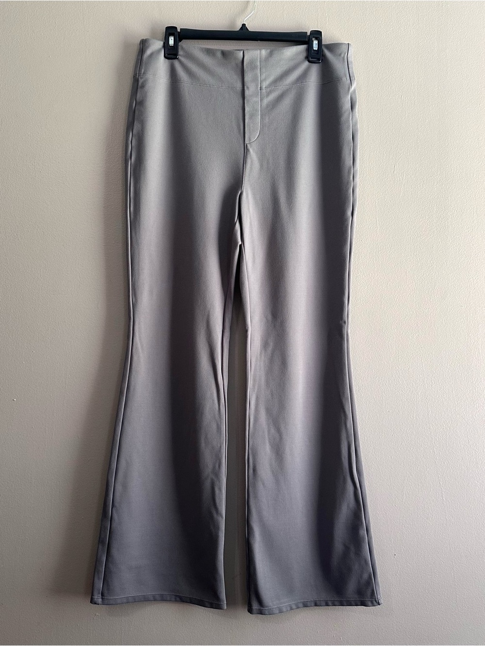 Halara Flex High Waisted Back Side Pocket Slight Flare Grey Work Pants Womens XL